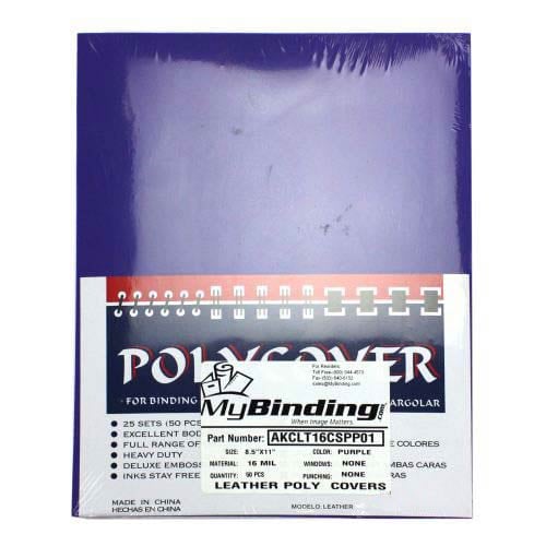 16mil Purple Leather Grain Poly Covers