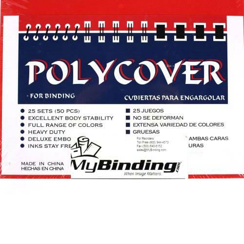 16mil Red Leather Grain Poly 5.5" x 8.5" Covers (50pk)