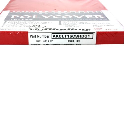 16mil Red Leather Grain Poly 8.5" x 11" Covers (50pk)