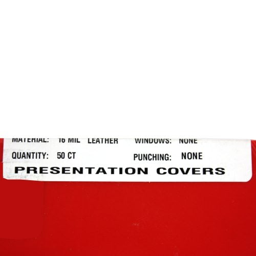 16mil Red Leather Grain Poly 8.5" x 11" Covers (50pk)