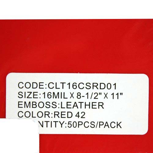 16mil Red Leather Grain Poly Covers
