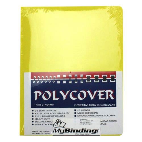 16mil Yellow Leather Grain Poly 8.75" x 11.25" Covers (50pk)