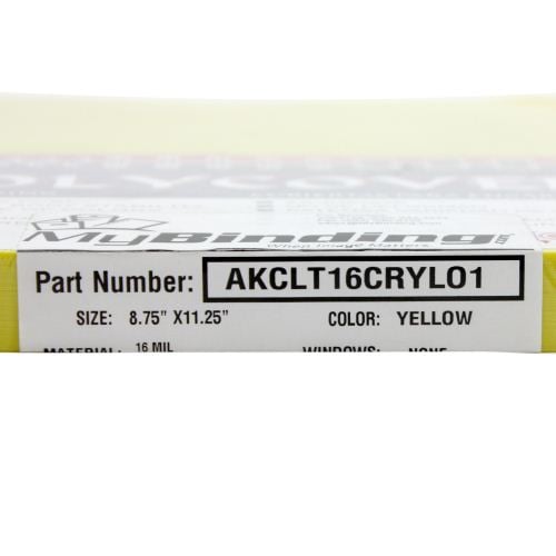 16mil Yellow Leather Grain Poly 8.75" x 11.25" Covers (50pk)