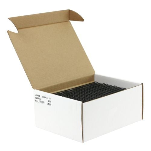 16mm Black 4:1 Pitch Spiral Binding Coil - 100pk