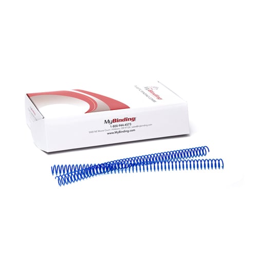 16mm Blue 4:1 Pitch Spiral Binding Coil - 100pk