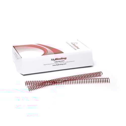 16mm Burgundy 4:1 Pitch Spiral Binding Coil - 100pk