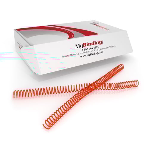16mm College Orange 4:1 Pitch Spiral Binding Coil - 100pk