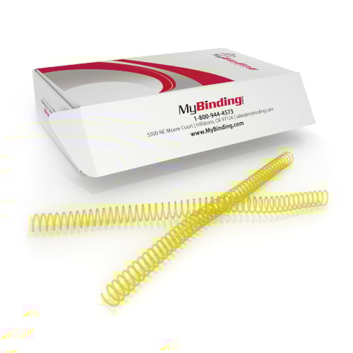 16mm Neon Yellow 4:1 Pitch Spiral Binding Coil - 100pk