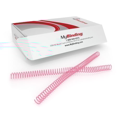 16mm Pink 4:1 Pitch Spiral Binding Coil - 100pk