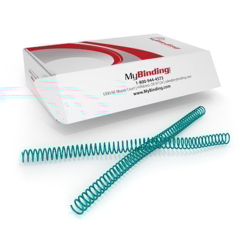 16mm Teal 4:1 Pitch Spiral Binding Coil - 100pk