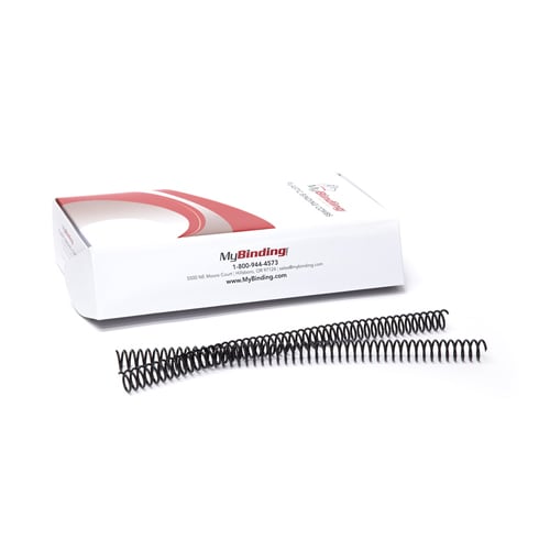 17mm Black 4:1 Pitch Spiral Binding Coil - 100pk
