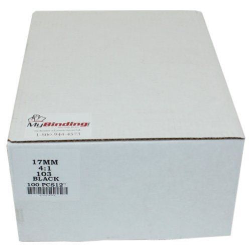 17mm Black 4:1 Pitch Spiral Binding Coil - 100pk