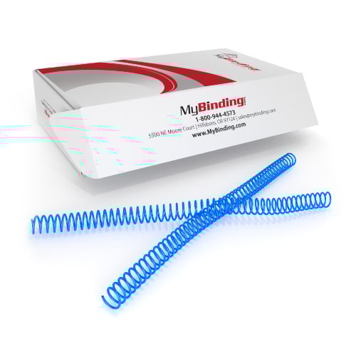 17mm Blue Oyster 4:1 Pitch Spiral Binding Coil - 100pk