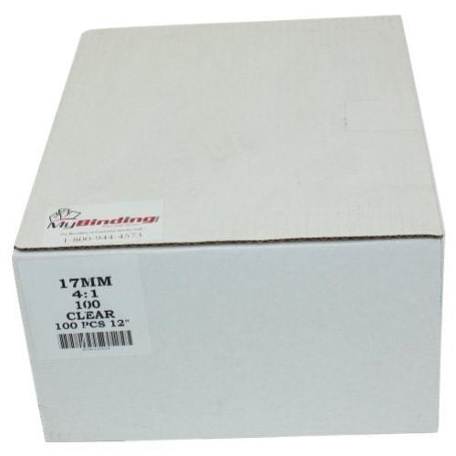 17mm Clear 4:1 Pitch Spiral Binding Coil - 100pk