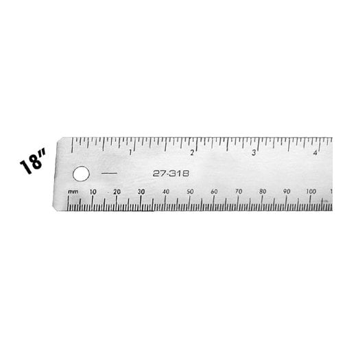 18" Plain Scale Xtreme HD Stainless Steel Rulers