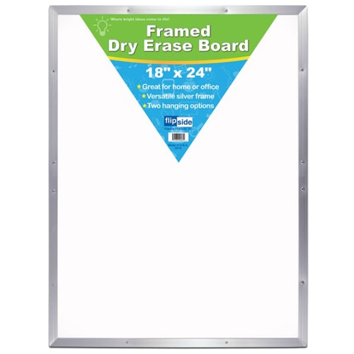 18" x 24" Aluminum Framed Melamine Dry-Erase Boards - 8pk