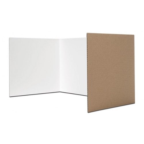 18" x 48" White Corrugated Board Privacy Screens - 24pk