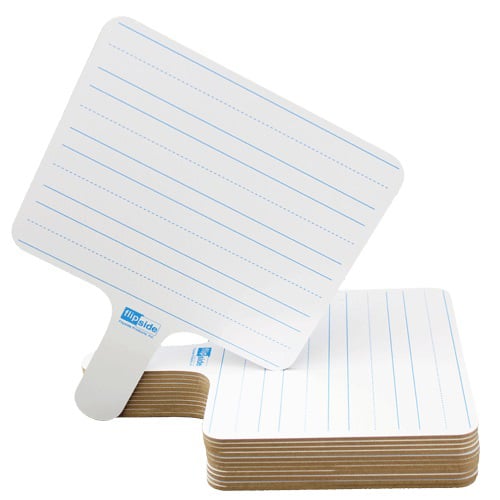 Two-Sided Rectangular Dry-Erase Writing Paddles - 12pk