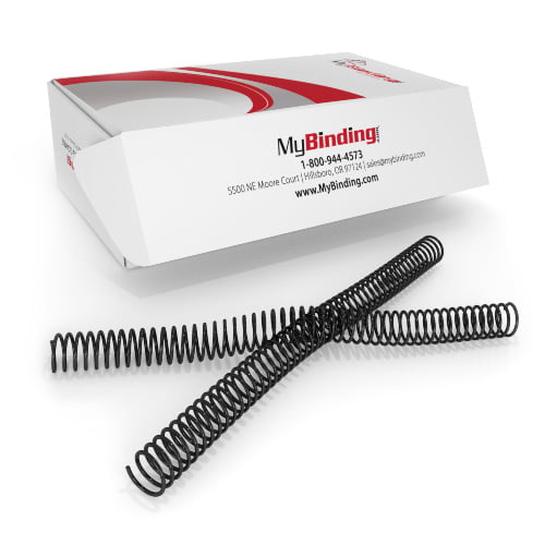18mm Black 4:1 Pitch Spiral Binding Coil - 100pk