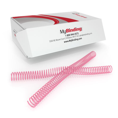 36" Pink 18mm Spiral Binding Color Coil (4:1 Pitch) - 100pk