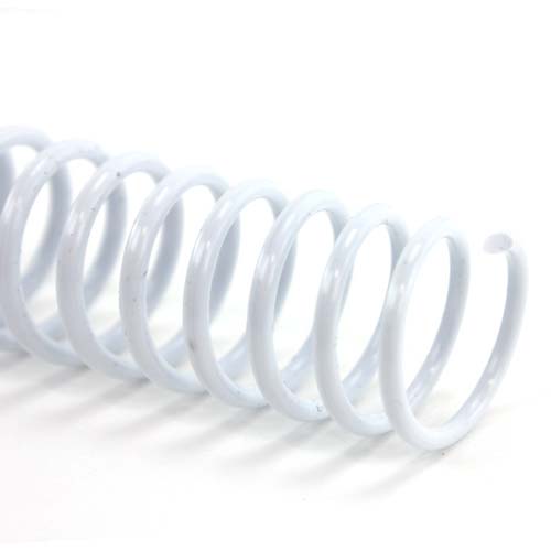 18mm White 4:1 Pitch Spiral Binding Coil - 100pk
