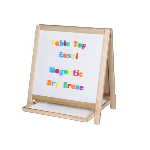 19.5" x 18" Magnetic Dry-Erase/Chalkboard Tabletop Children's Easel