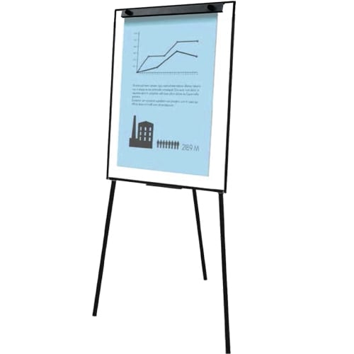 71" x 27" Black Adjustable Tripod Dry-Erase Easel - 19110