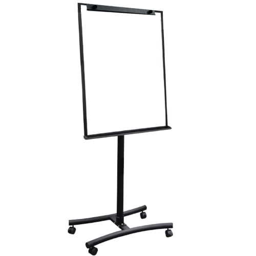 72" x 27" Black Magnetic Whiteboard Rolling Easel - 19112