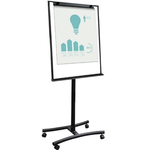 72" x 27" Black Magnetic Whiteboard Rolling Easel - 19112