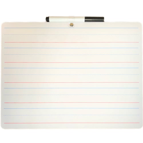 9" x 12" Two Sided Red & Blue Ruled/Plain Dry-Erase Lap Boards with Marker - 24pk