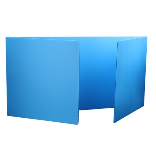 12" x 48" Blue Corrugated Plastic Study Carrels
