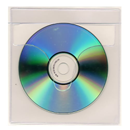 5-3/4" x 6" Tamper Proof Adhesive CD DVD Holders - 100pk