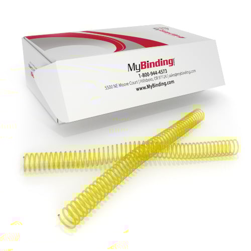 19mm Neon Yellow 4:1 Pitch Spiral Binding Coil - 100pk
