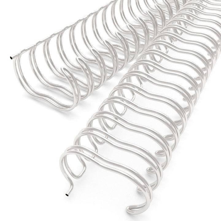 Silver 1-1/8" 2:1 Pitch Twin Loop Wire - 50pk