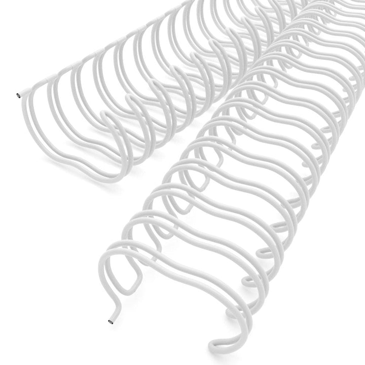 White 1-1/8" 2:1 Pitch Twin Loop Wire - 50pk