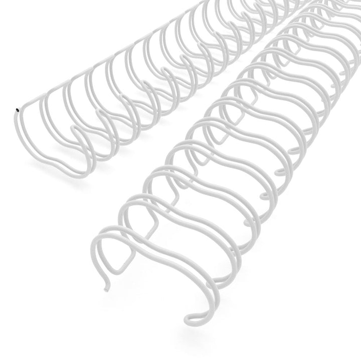 White 3/4" 2:1 Pitch Twin Loop Wire - 50pk
