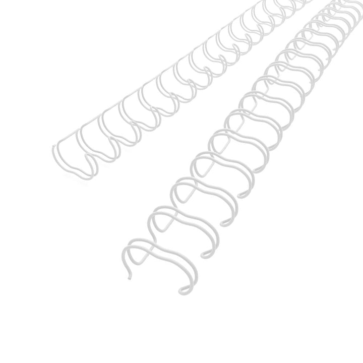 White 3/8" 2:1 Pitch Twin Loop Wire - 100pk