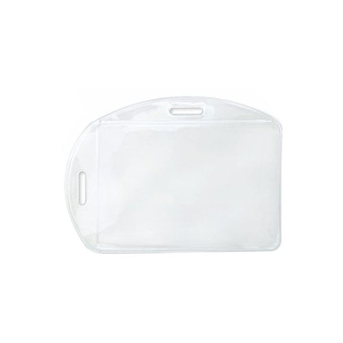 2.13" x 3.38" Credit Card Size Clear Vinyl Horizontal/Vertical Badge Holders with Slot Holes - 100pk