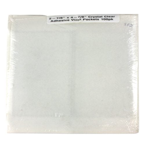 2-7/8" x 4-7/8" Adhesive Crystal Clear Vinyl Pockets - 100pk