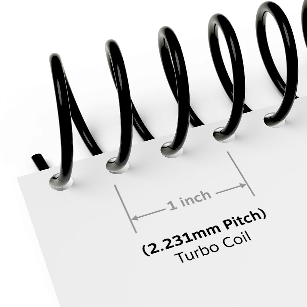 28mm (1-1/8") White 2.231mm Pitch Turbo Coil 12" Length - 100pk