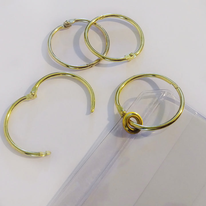 1 ½" Gold Metal Loose Leaf Binding Rings (100/Pk)
