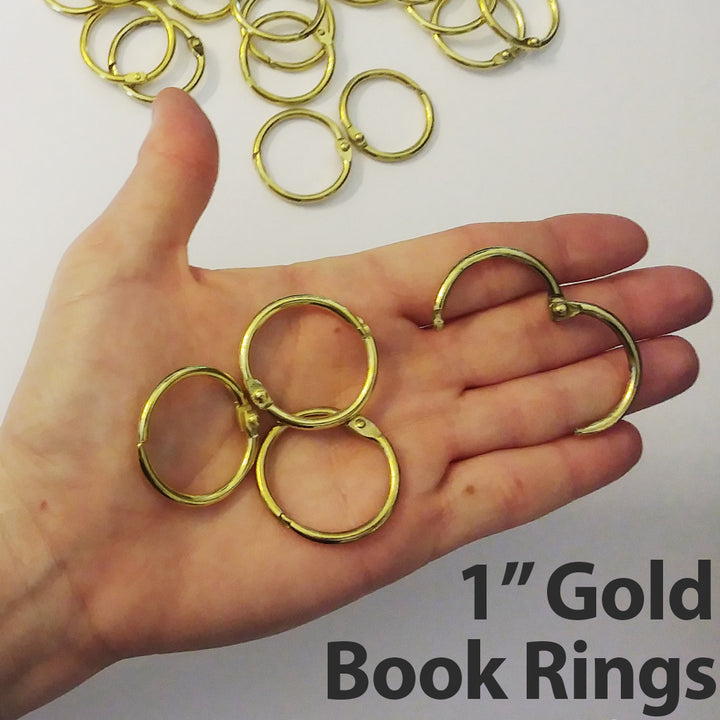 1" Gold Metal Loose Leaf Binding Rings (100/Pk)