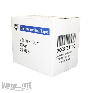 Wrap-Tite 2 Mil 72mm x 100m Clear Acrylic Carton-Sealing Tape - 24 Rolls/Case
