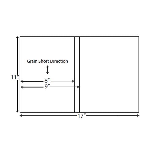 20lb 11" X 17"  Vertical Perforated Paper 8" and 9" from left - 2500 sheets