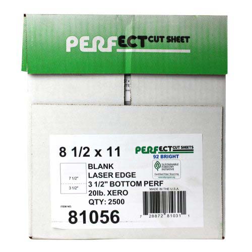 20lb Horizontal 8.5" X 11" Perforated Paper @ 3.5" Case