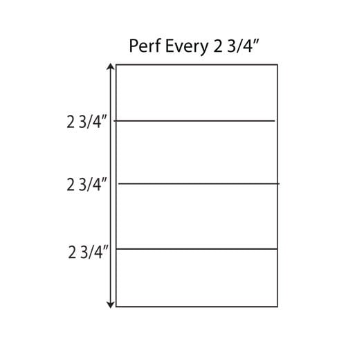 20lb Horizontal 8.5" x 11" Perforated Paper Every 2 3/4"
