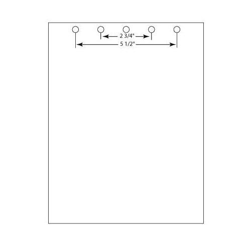 20lb Pre Punched 5 Hole Top 8.5" X 11" - 1/4" Hole Paper