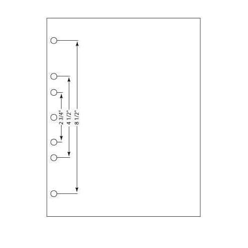 20lb Pre Punched 7 Hole Left 8.5" X 11" Paper - Case