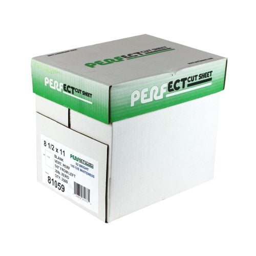 20lb Vertical 8.5" X 11" Perforated Paper 5/8" from left - 2500 sheets