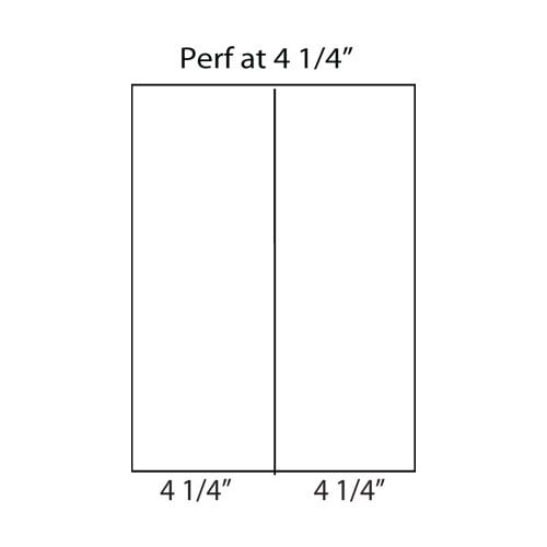 20lb Vertical 8.5" X 11" Perforated Paper 4 1/4" from left - 2500 sheets